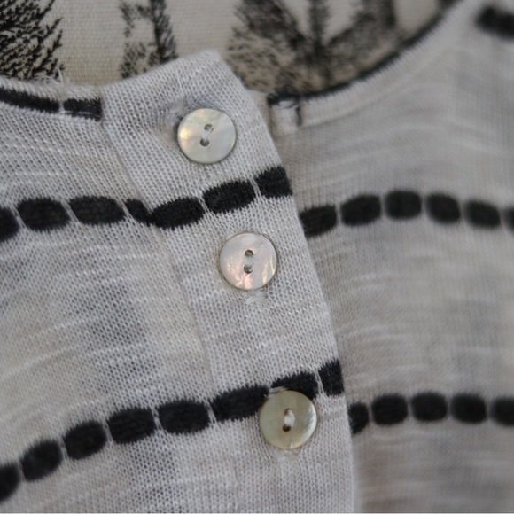 Olivia Moon Cream and Dark Grey striped tshirt - Picture 5 of 9